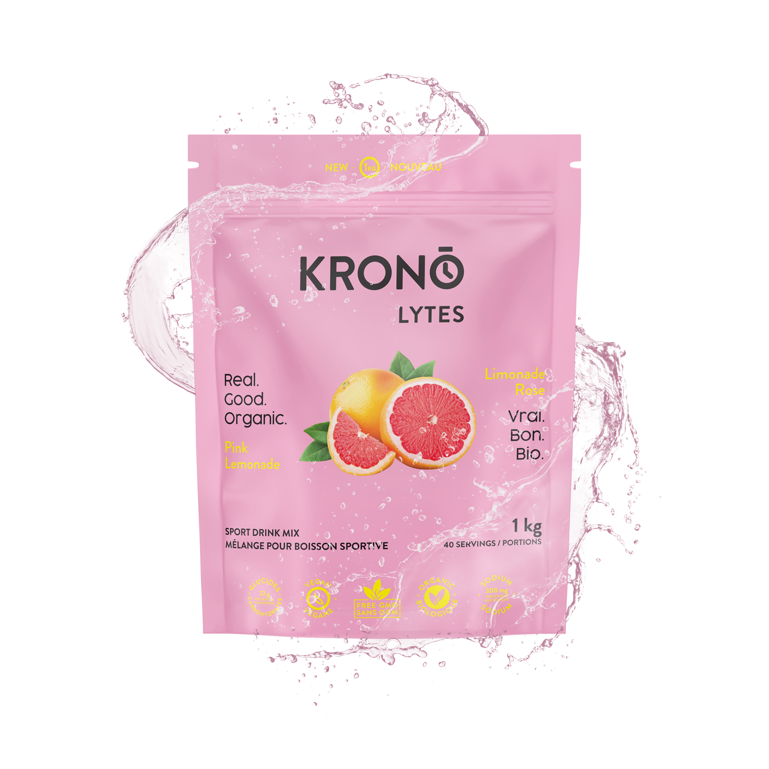 Image KRONO Boisson Electrolytes 1kg Limonade Rose