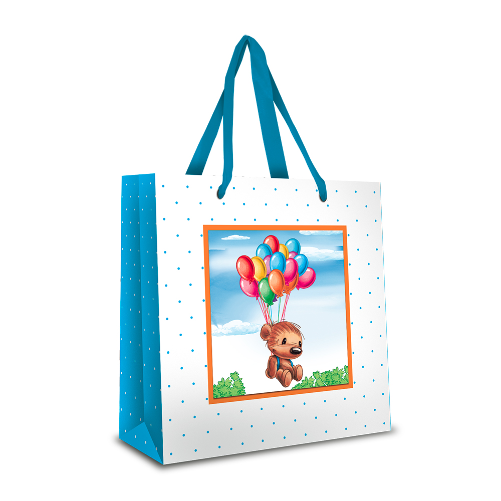 Image 3D Gift Bag - Floating bear with balloons