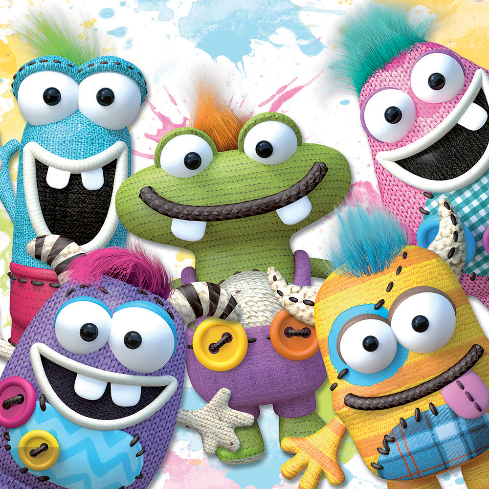 Image 3D Greeting Card - Group of Monsters