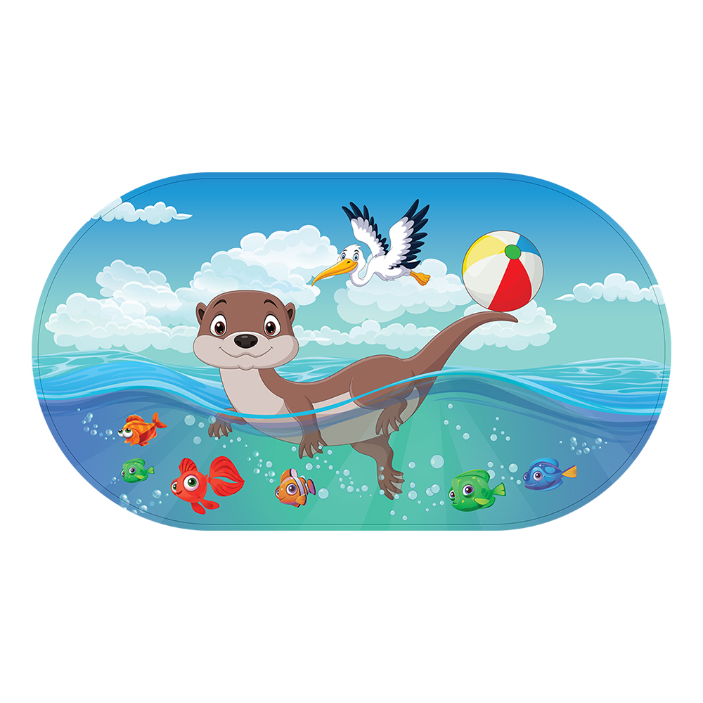 Image Tapis de bain antidérapant pour bébé, en pvc, modèle loutre