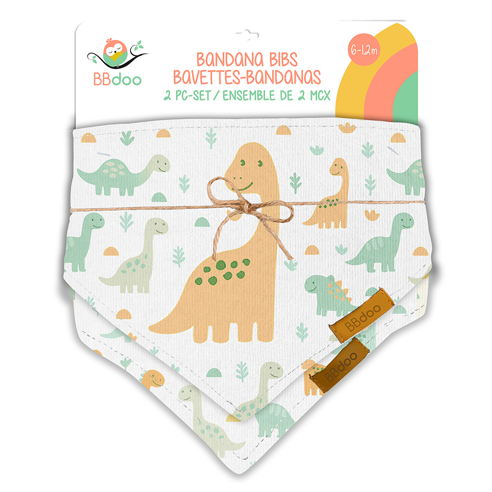 Image Ensemble de 2 bavettes bandana - Dino