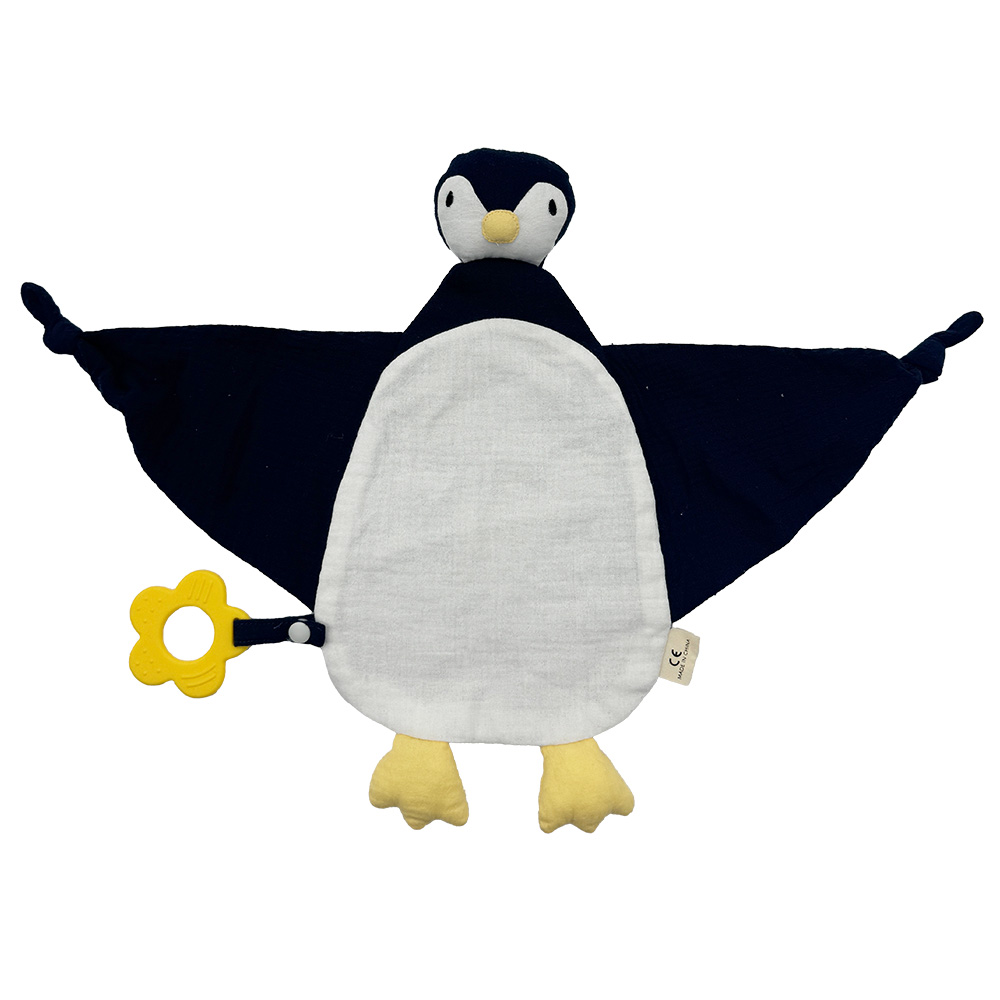 Image Baby Comforter with Silicone Teether - Penguin