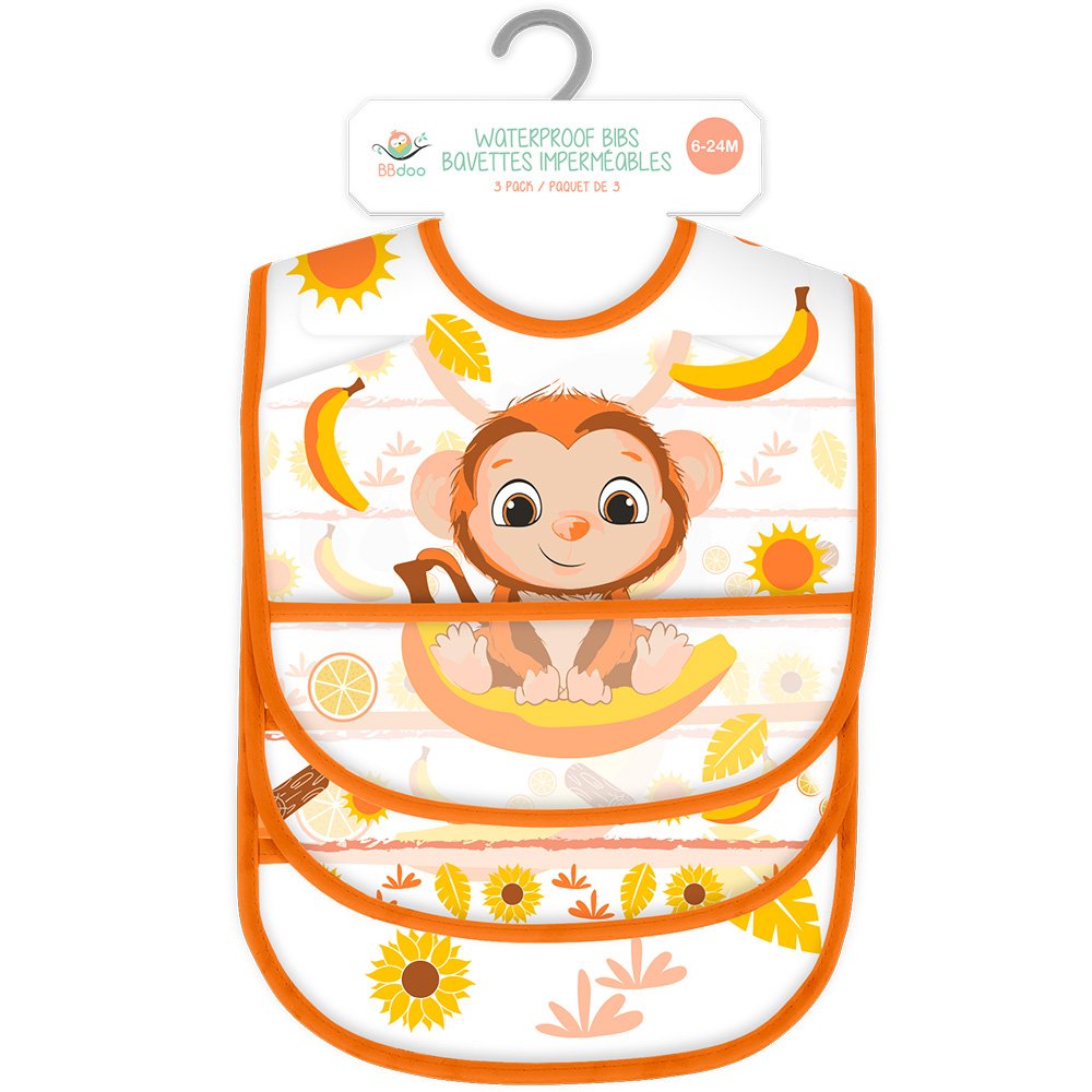 Image Waterproof Bibs - Monkey Series