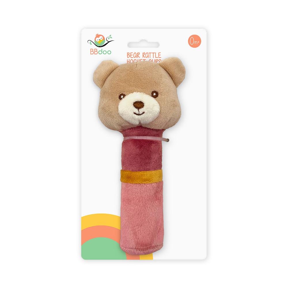 Image Softy Bear Stick Rattle - Pink