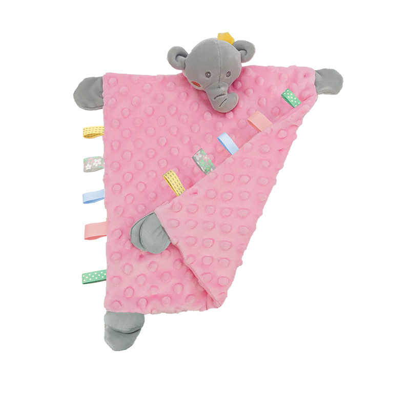 Cuddle blanket with sensorial tags - Elephant