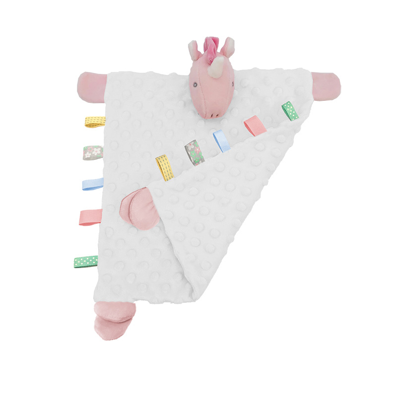 Cuddle blanket with sensorial tags - Unicorn