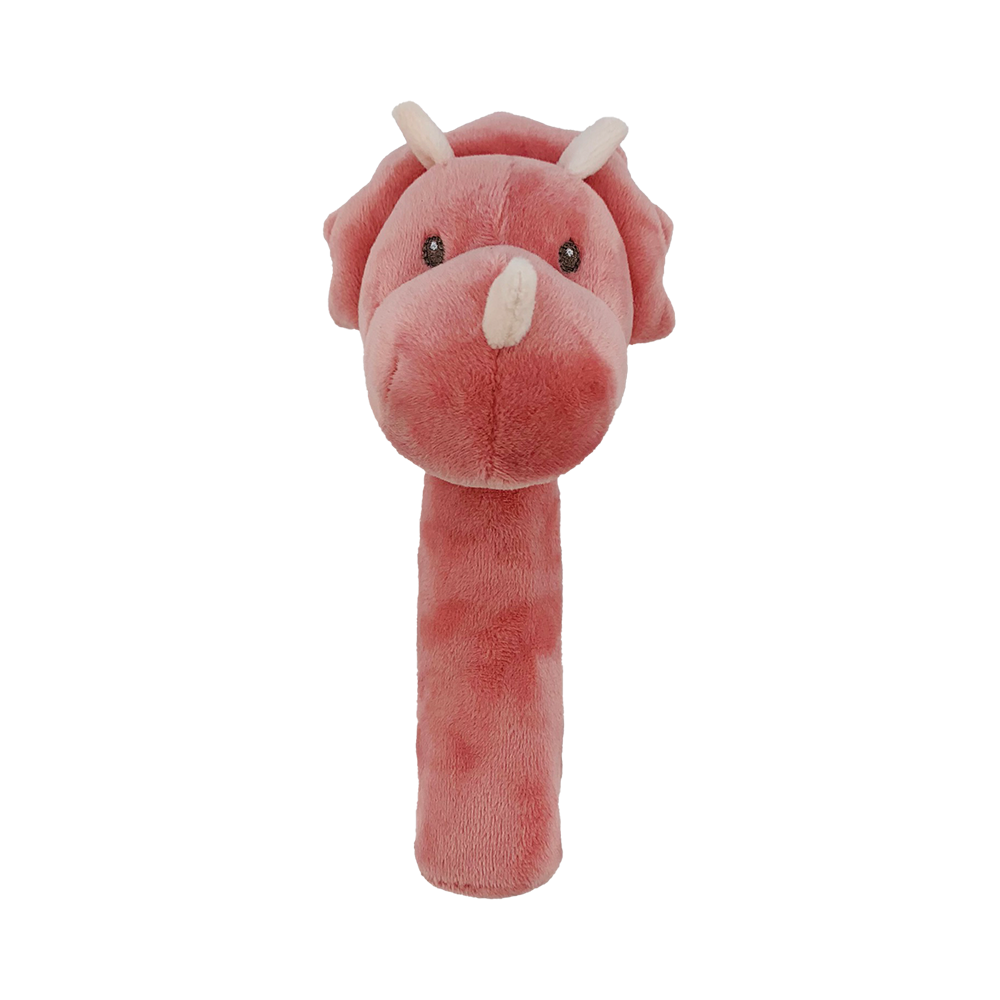 Image Softy Stick Rattle Dinosaur - Pink