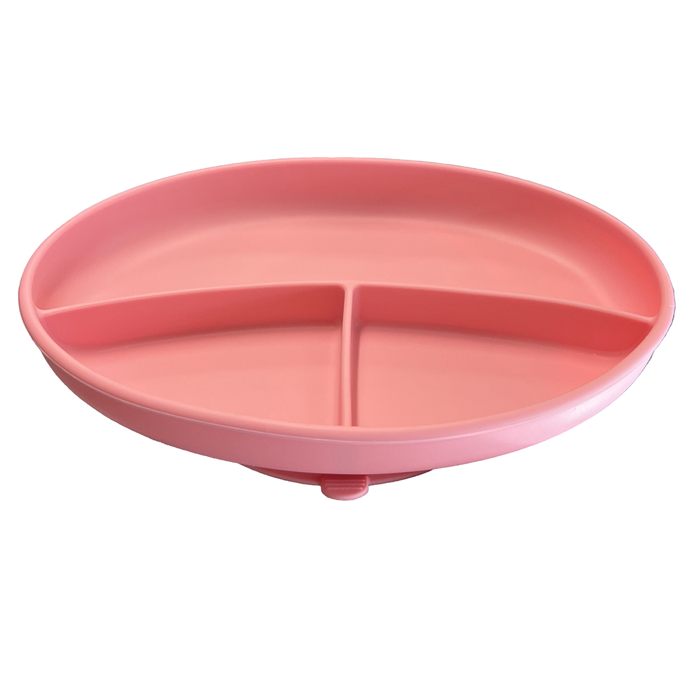 Image Assiette en silicone avec ventouse - Rose