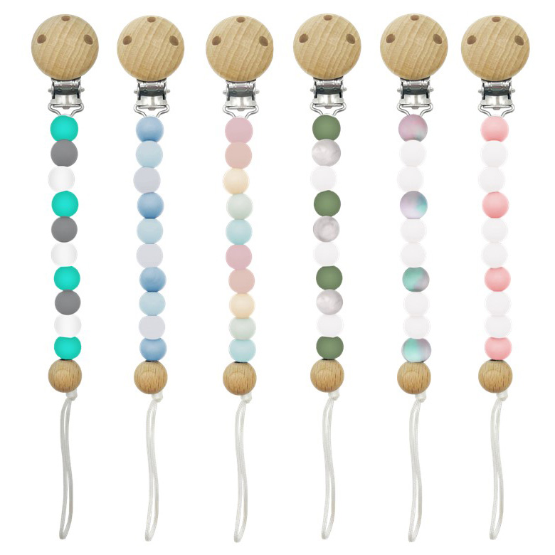 Image Silicone Pacifier-Clips -  6 Assorted Colors