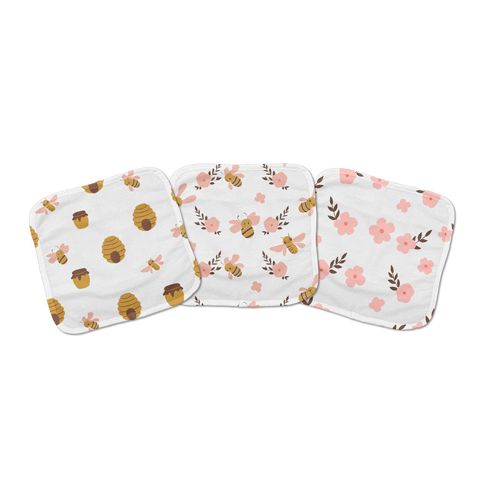 Image Baby Washcloths (23x23cm) - Bee Series - pack of 6