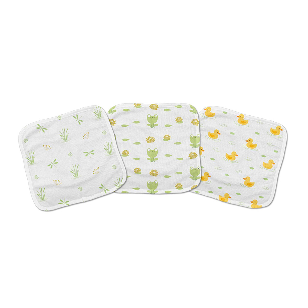 Image Baby Washcloths (23x23cm) - Frog Series - pack of 6