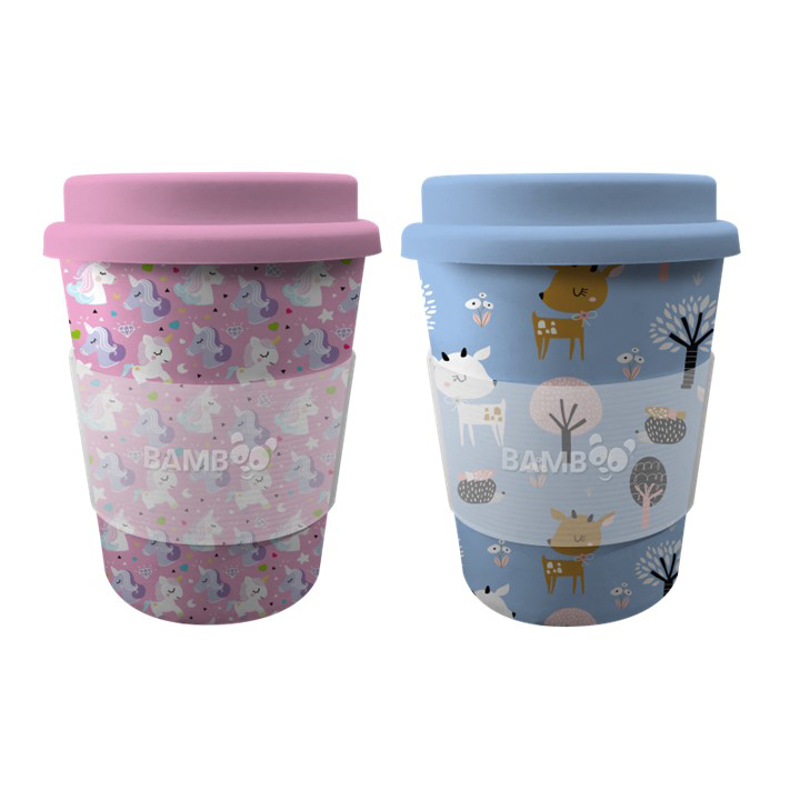 Image Children Bamboo Mugs (9.5 oz) - 2 asst. - Unicorns & forest