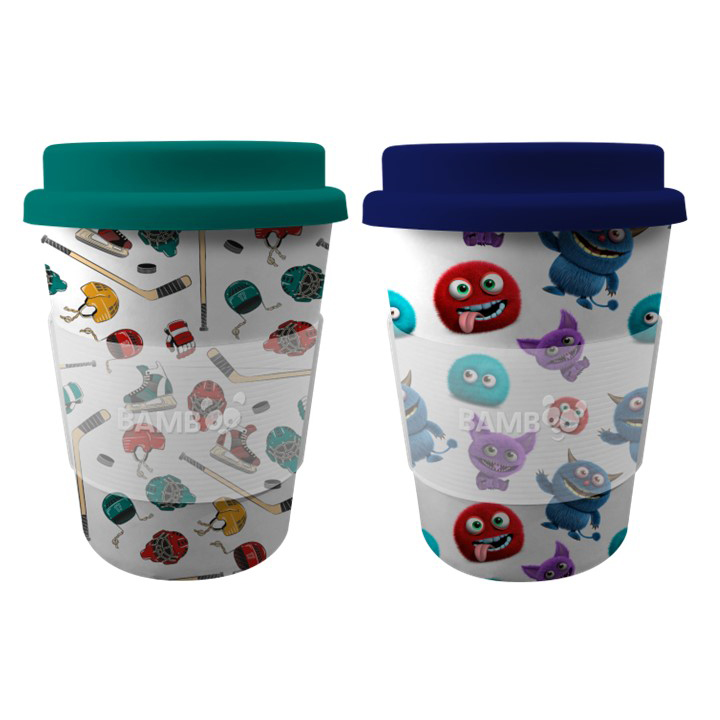 Image Children Bamboo Mugs (9.5 oz) - 2 asst. - Hockey & Sport Balls