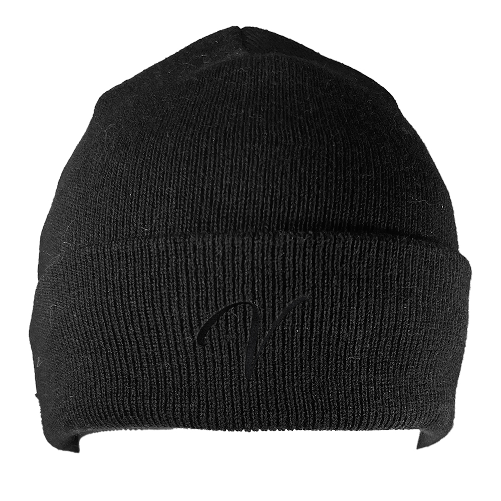 Image 100% ACRYLIC BLACK KNITTED HAT