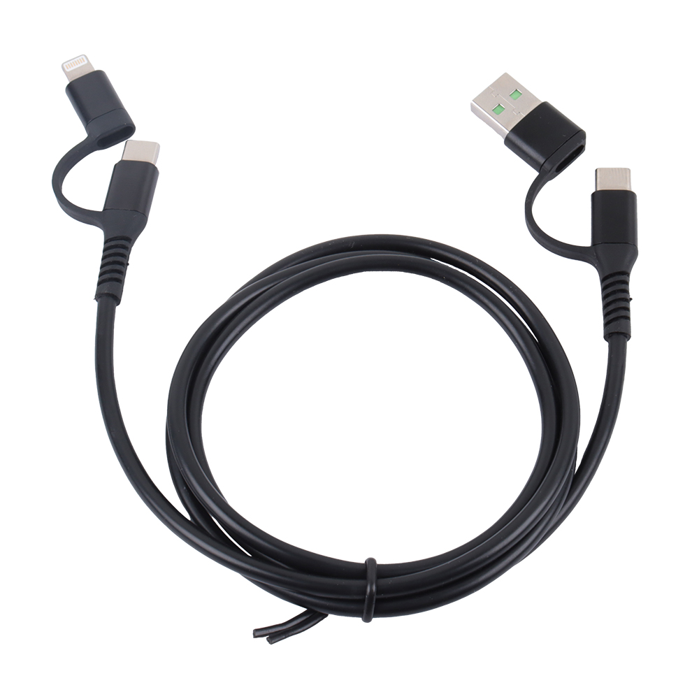 Image CÂBLE 4-EN-1 universel / USB-A - Lightning - TYPE C (2A/3A), 1M