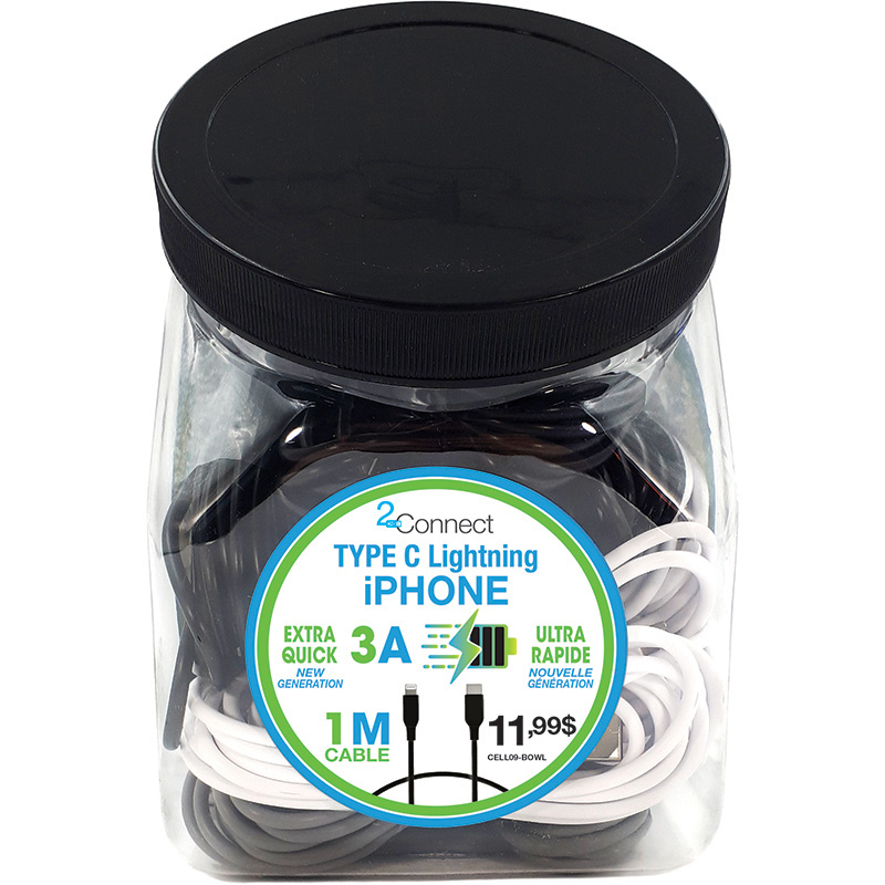 Image Bowl of 24 x TYPE-C à Lightning Cables 3A - 1 m
