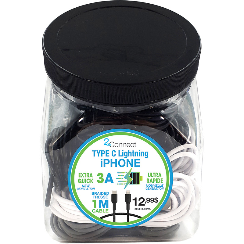 Image Bowl of 24 x Braided TYPE-C à Lightning Cables 3A - 1 m
