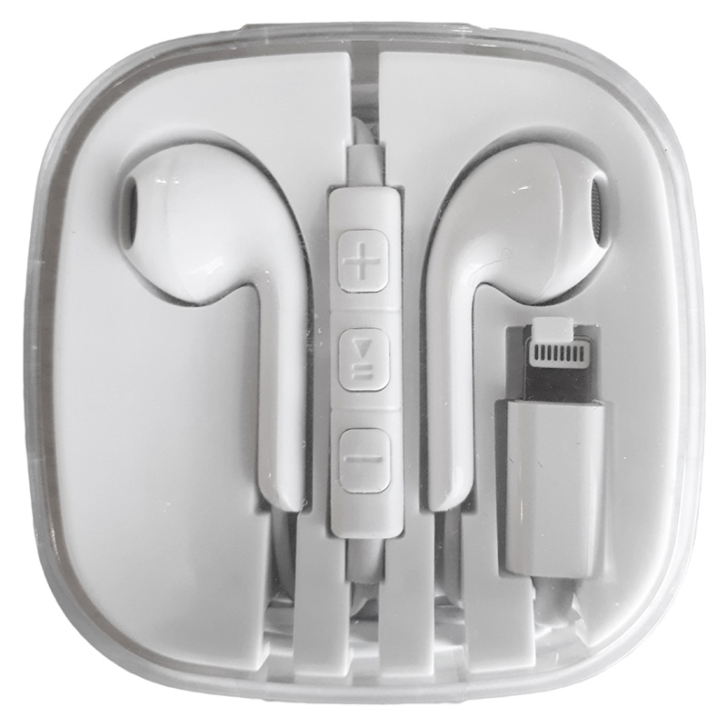 Image Earbuds (Lightning) with mic in a box, 2 assorted colors: white and black