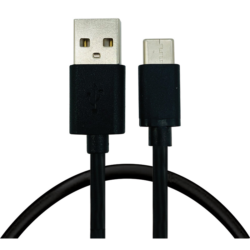 Image USB-A to Type C Cable 1m, 3 assorted colors:  white, black and gun metal