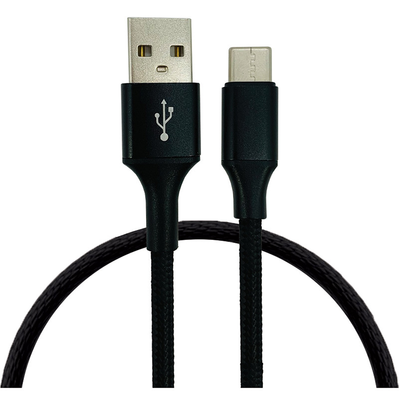Image Câbles tressés USB-A à Type C - 1 m - 3 couleurs assorties : blanc, noir, gun métal