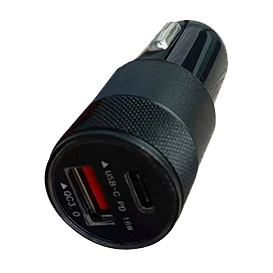Image Car Charger, Dual Port: USB-C & USB-A