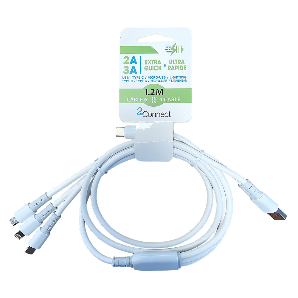 Image 6-in-1 Charging Cable/USB-A - Lighting - TYPE-C