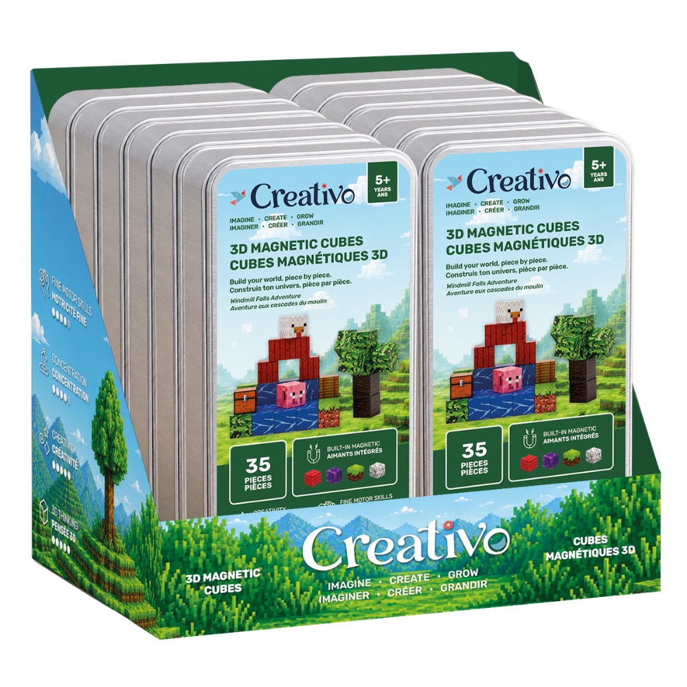 Image Creativo - Cubes magnétiques 3D - Aventure à la ferme / 35 pièces
