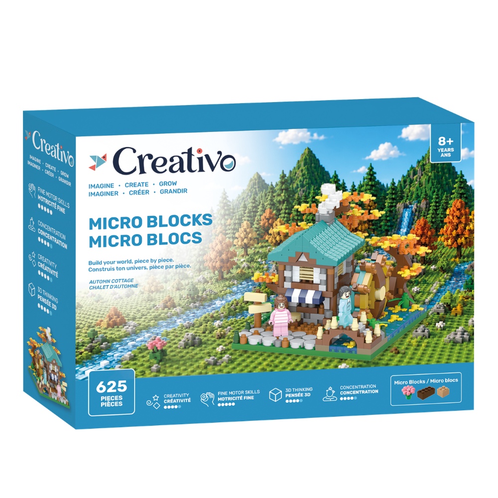 Image Creativo - Ensemble de micro blocs – Chalet d'automne / 625 pièces