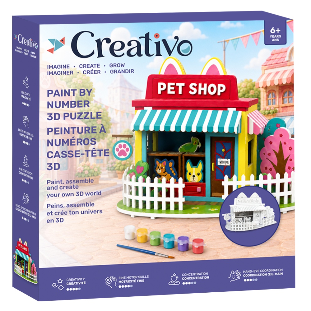 Image Creativo - Peinture par numéros - casse-tête 3D – Animalerie
