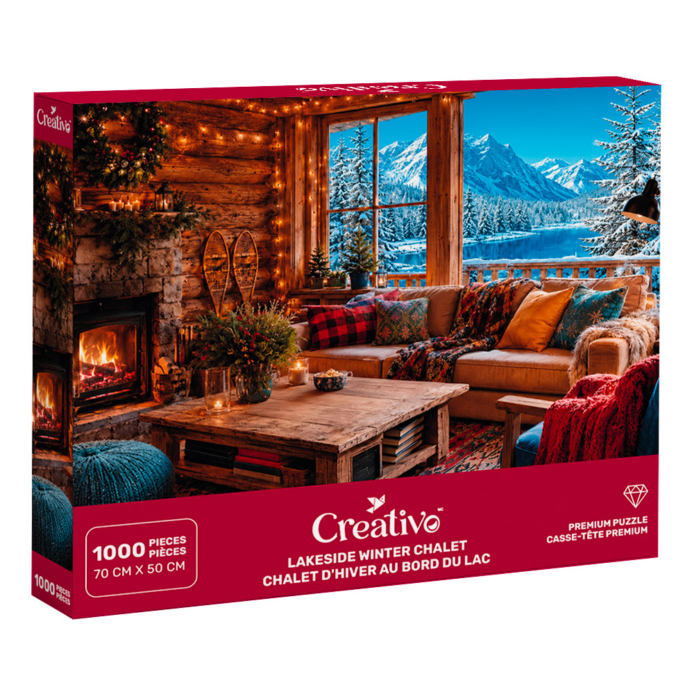 Image Creativo - Casse-tête 1000 mcx - Chalet d'hiver au bord du lac