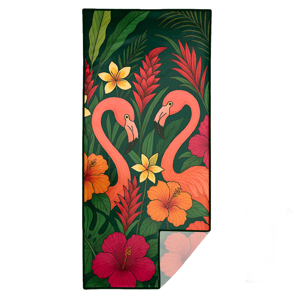 Image DUNES - Quick-Dry Beach Towel with storage bag - Flamingo