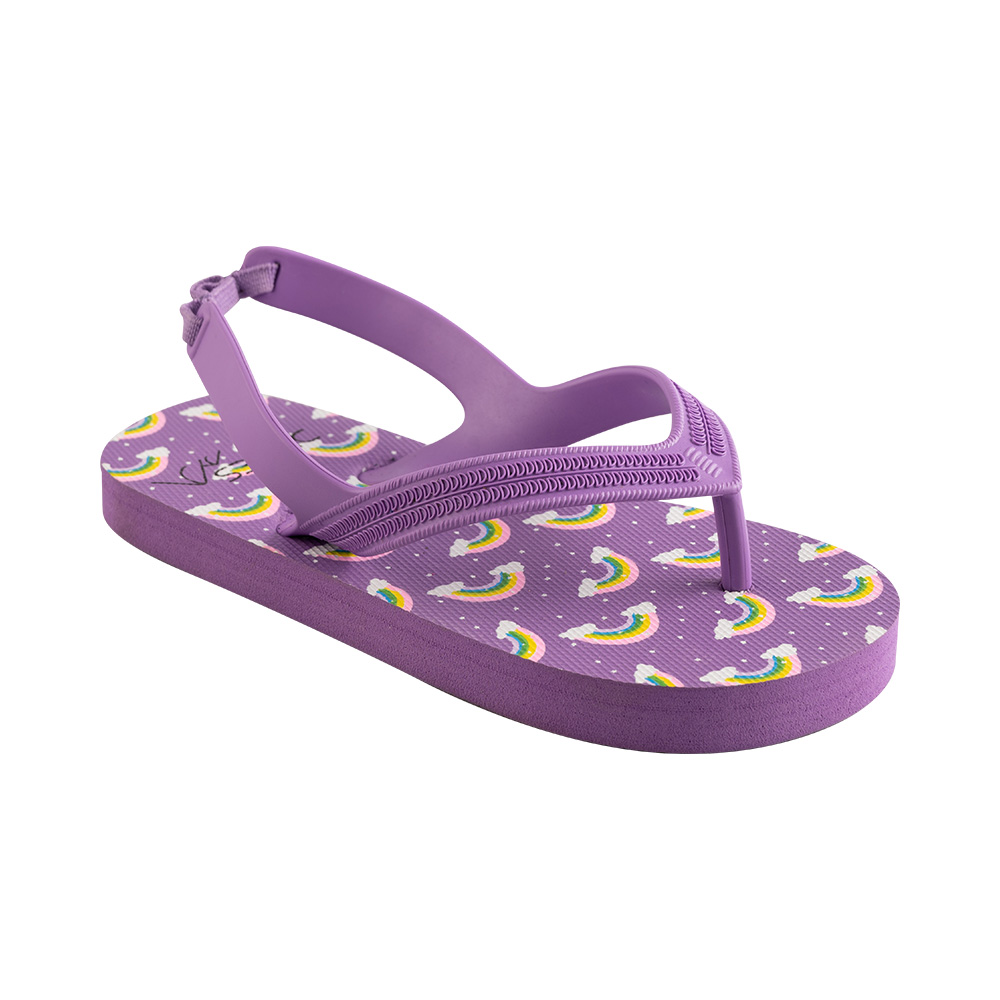 Image Dunes Beach Flip flops Kids Rainbow PURPLE