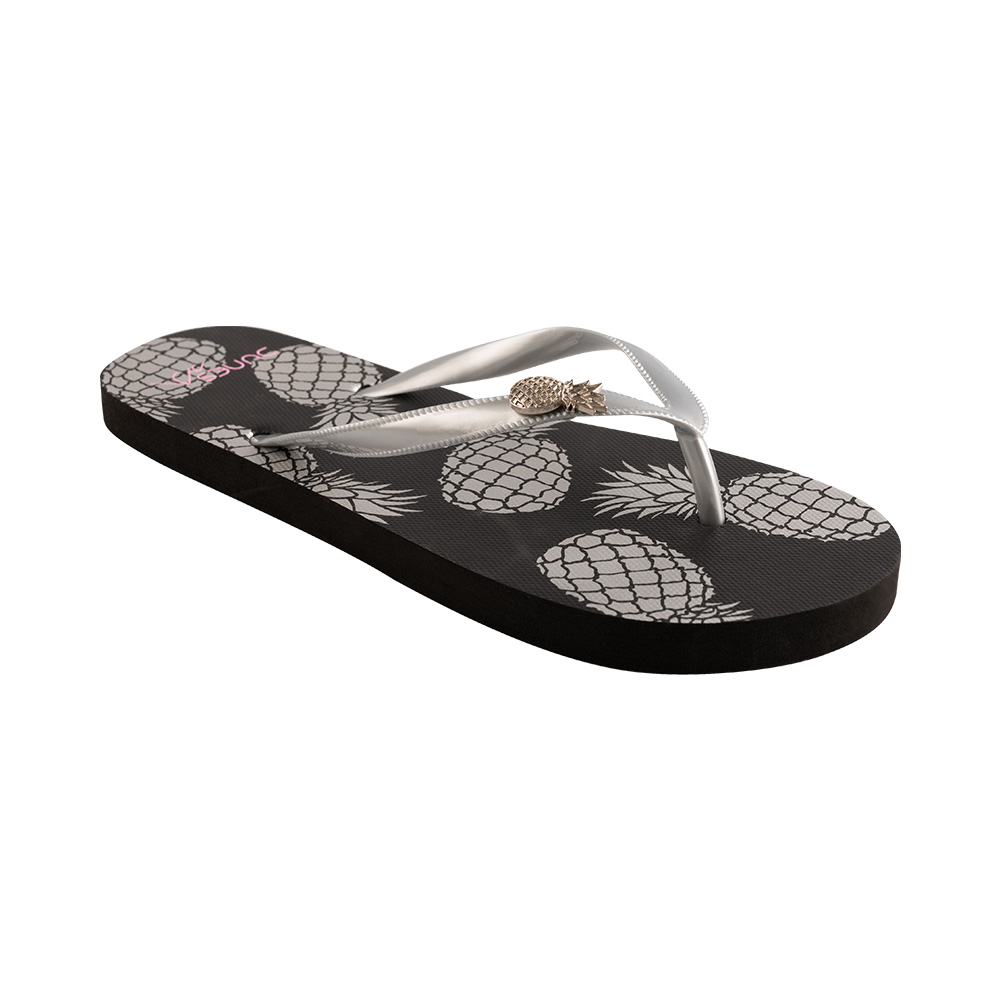 Image Dunes Beach flip flop Women pineapples BLACK