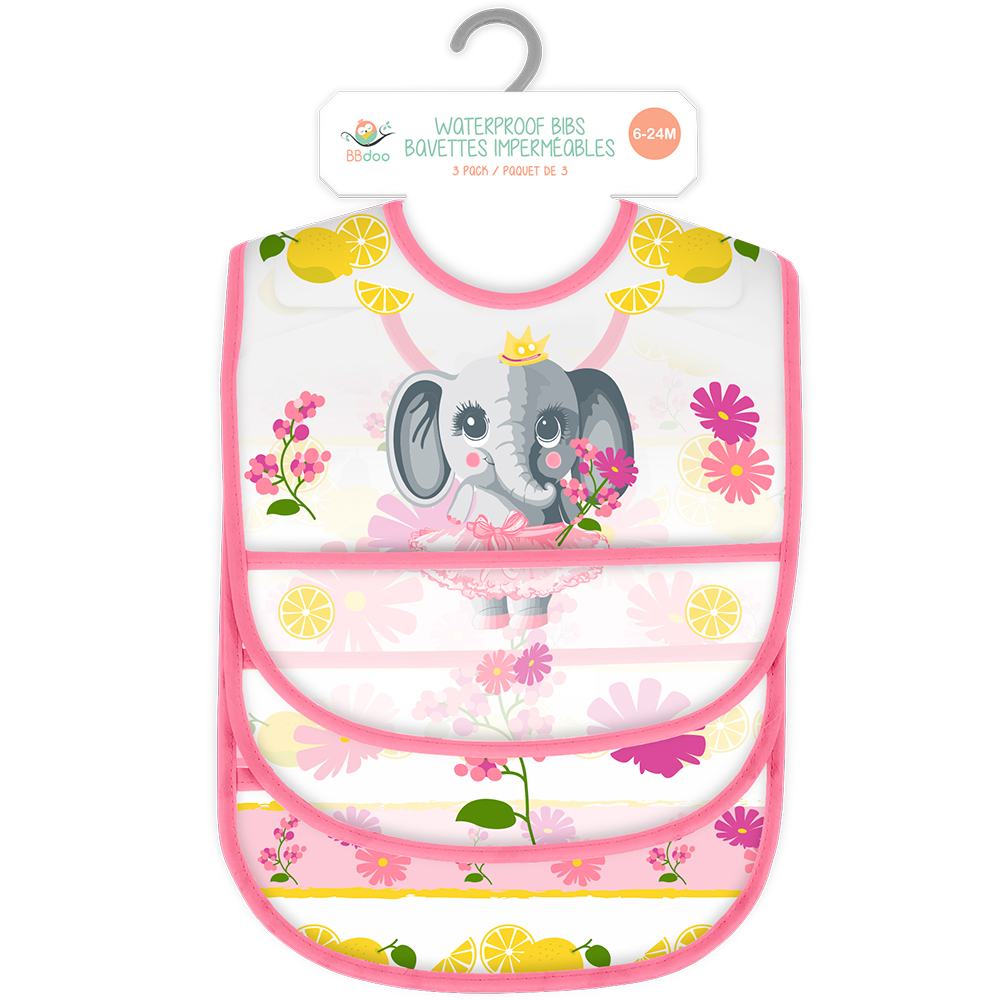 Image Waterproof Baby Bibs - Elephant Series