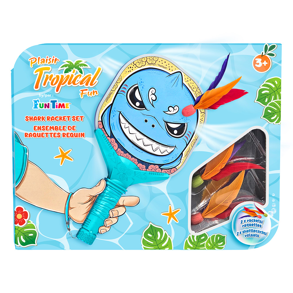 Image Set of 2 Kids' Badminton Rackets – Shark Designs
