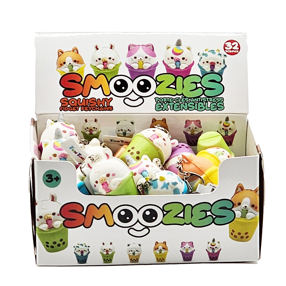 Image THE SMOOZIES - Fidget Squishy Keychains, (5 cm) / 32pc Counter Display