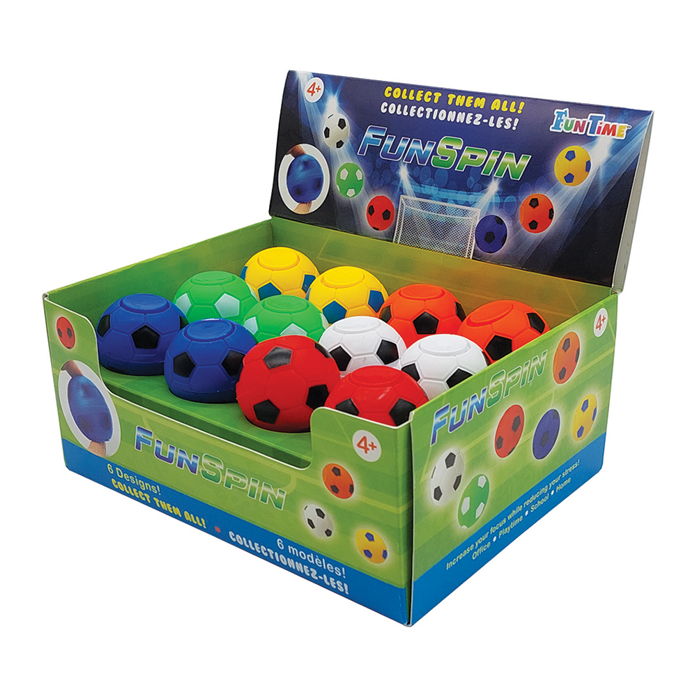Image FunSpin - Fidget Soccer Balls / 6 colors / 24pc Counter Display
