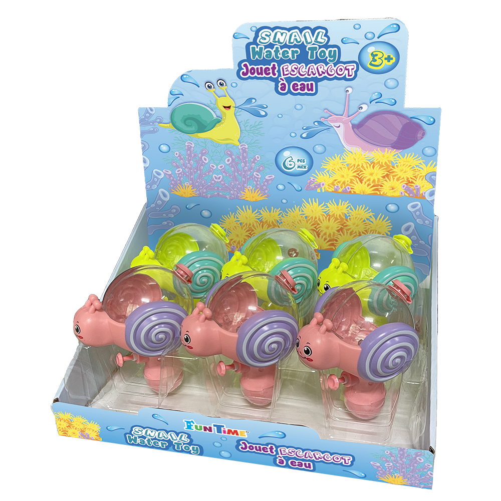 Image Snail Water Toys, 2 assorted colors, 6 pc Counter Display