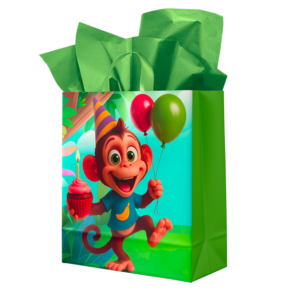 Image Sac cadeau pour enfants - Grand - Singe