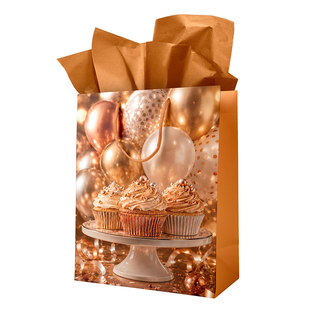 Image Sac cadeau pour adulte – Large - Cupcakes or
