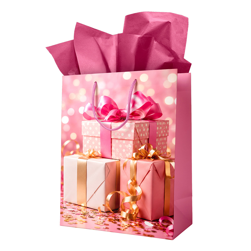 Image Sac cadeau pour adulte – Large - Cadeaux roses