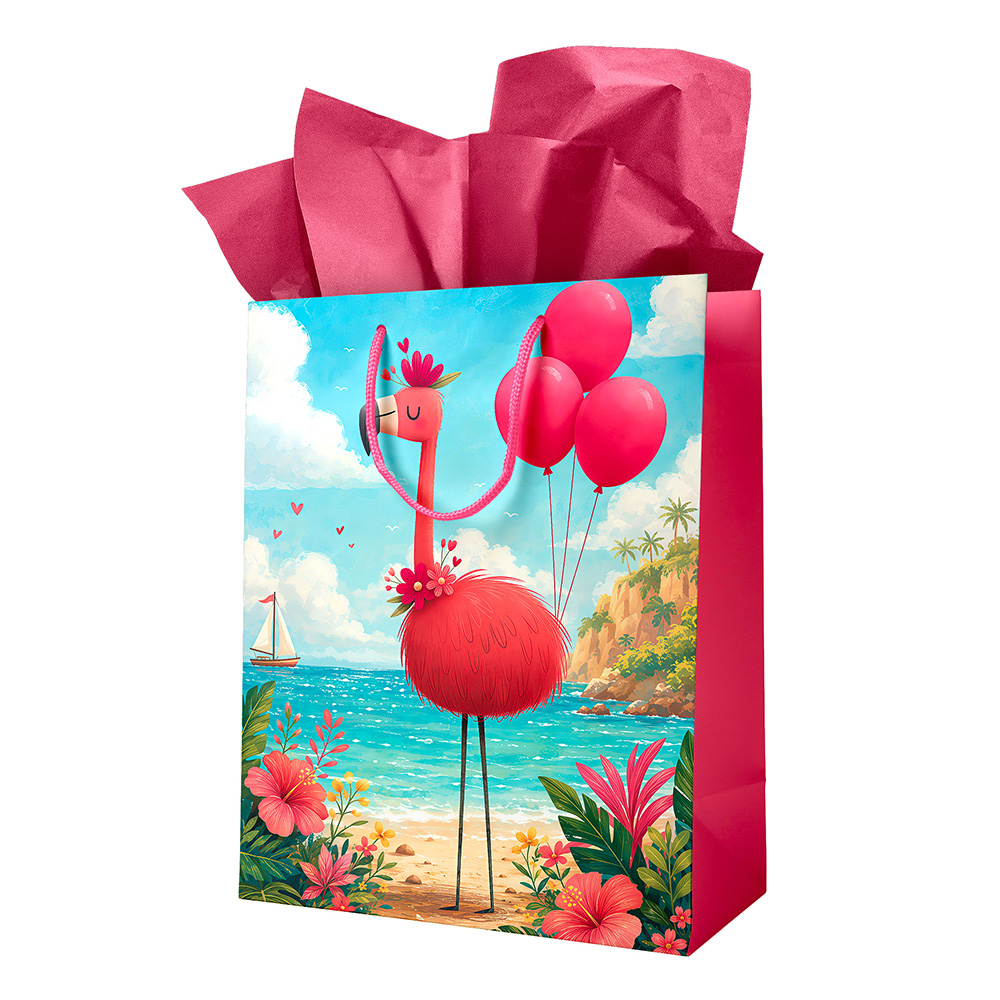 Image Sac cadeau pour enfant - Large - Flamant rose