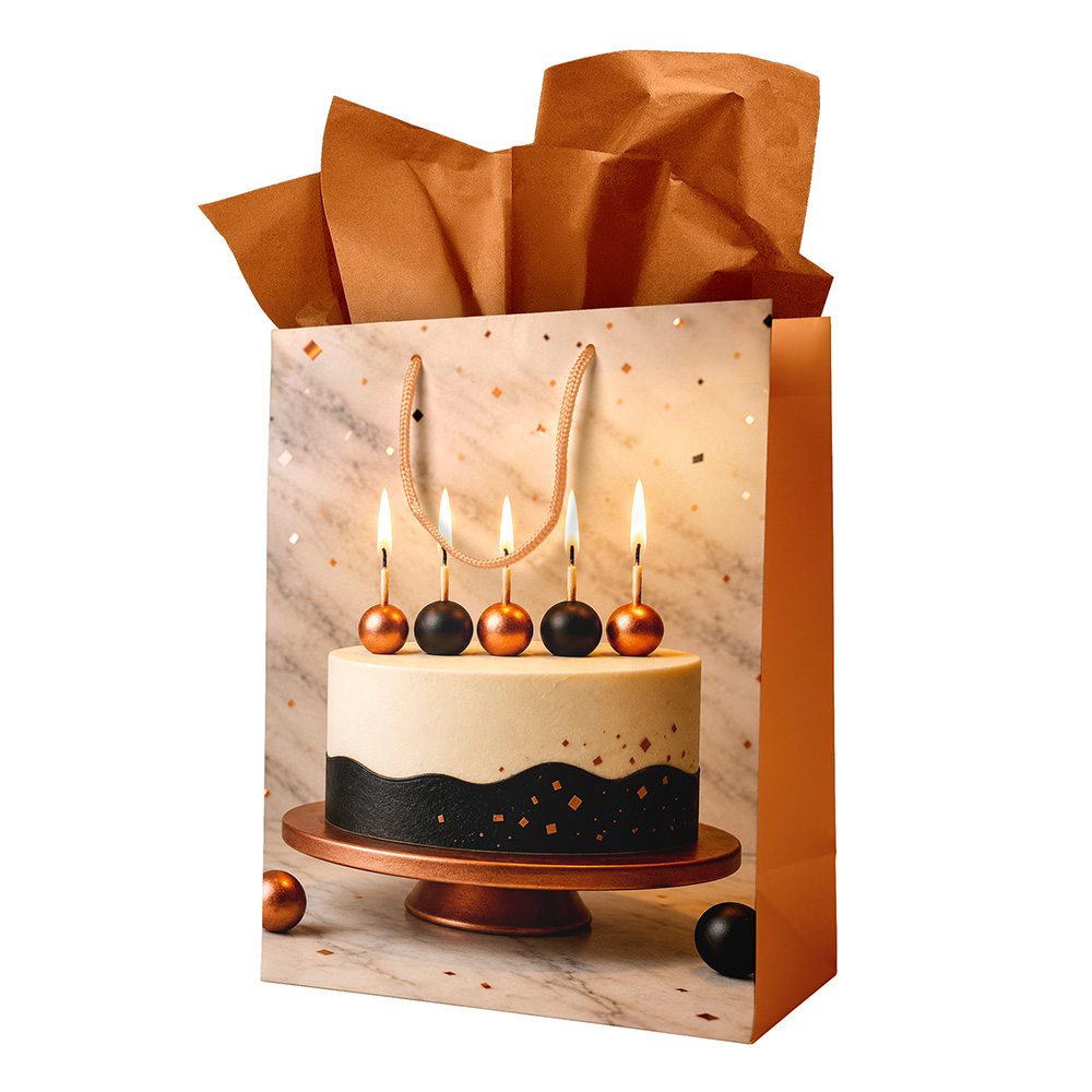 Image Sac cadeau pour adulte – Petit – Gâteau cuivré