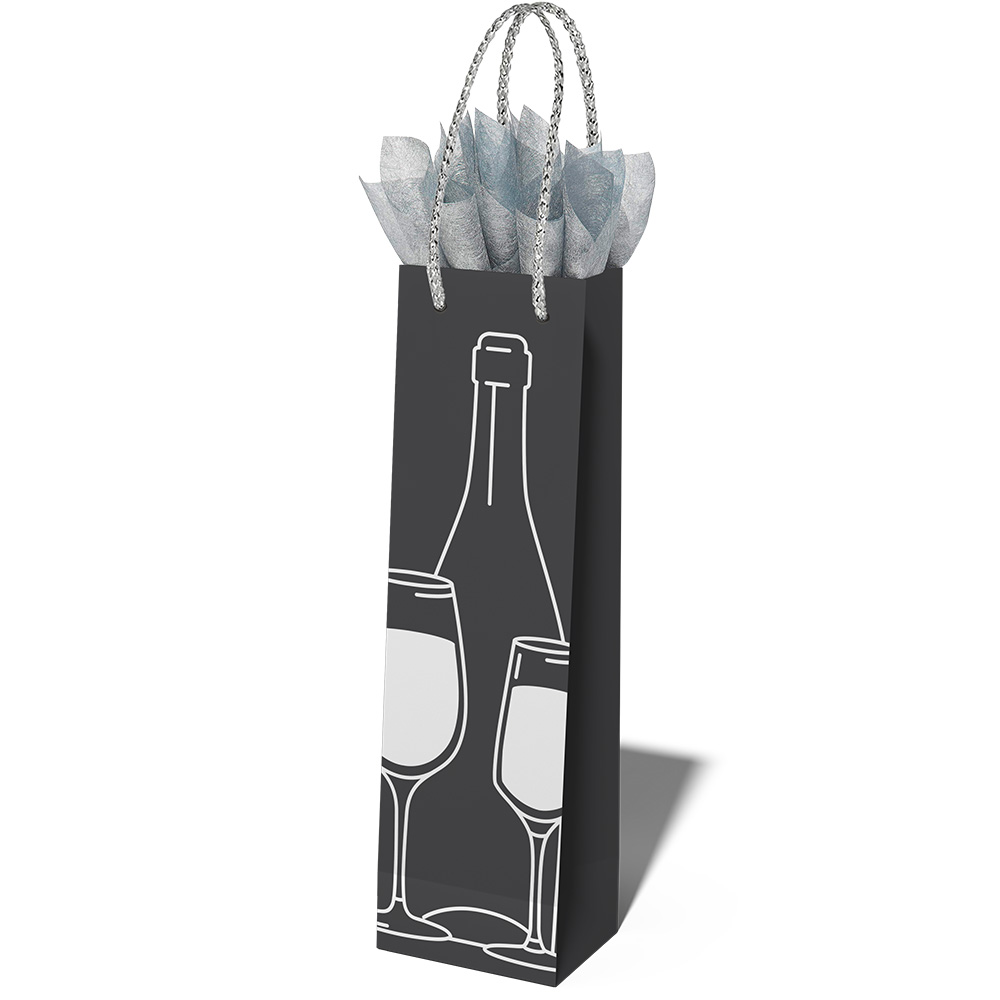 Image Sac à vin - Motif Bouteille et verres