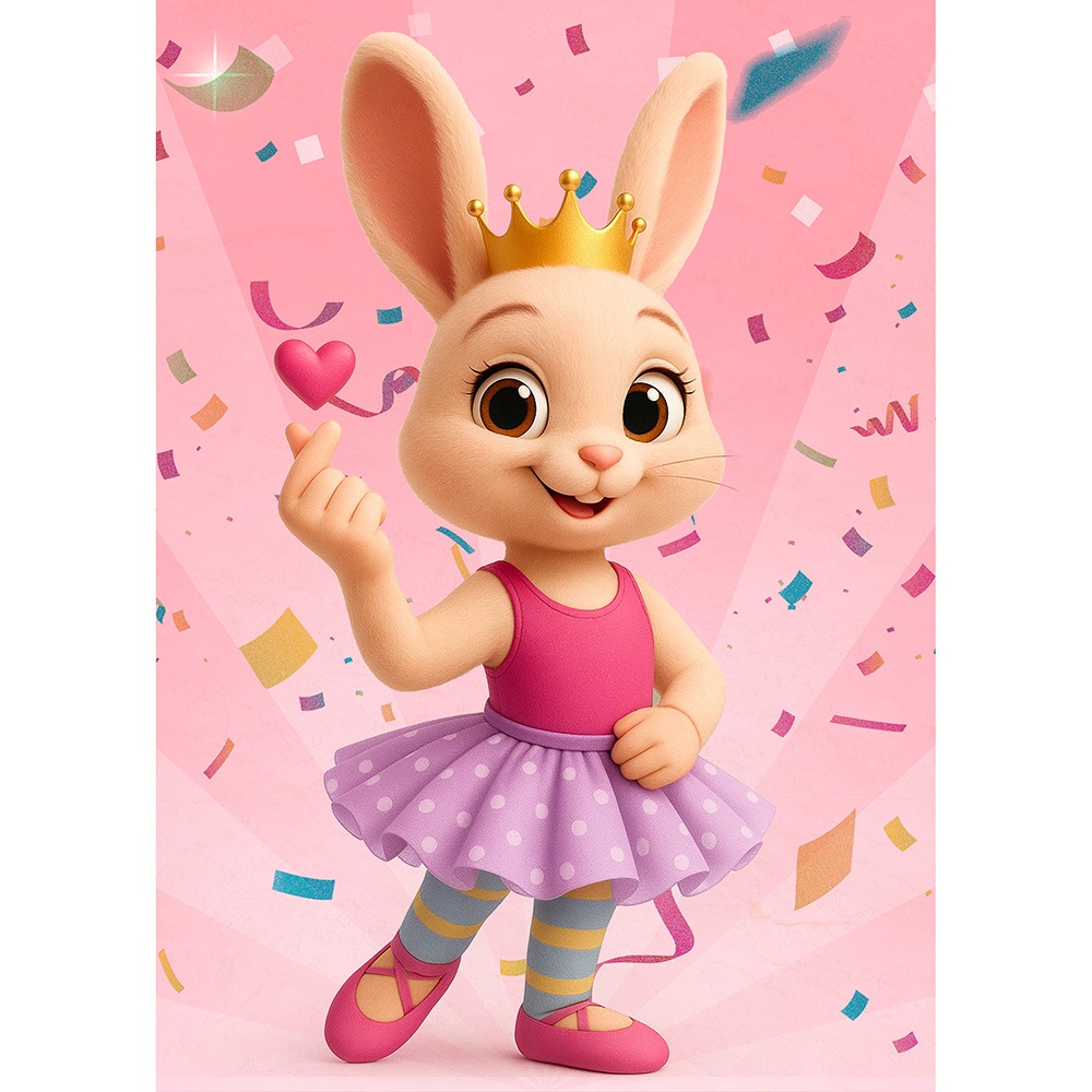 Image Carte de souhaits pour enfants - Lapine ballerine