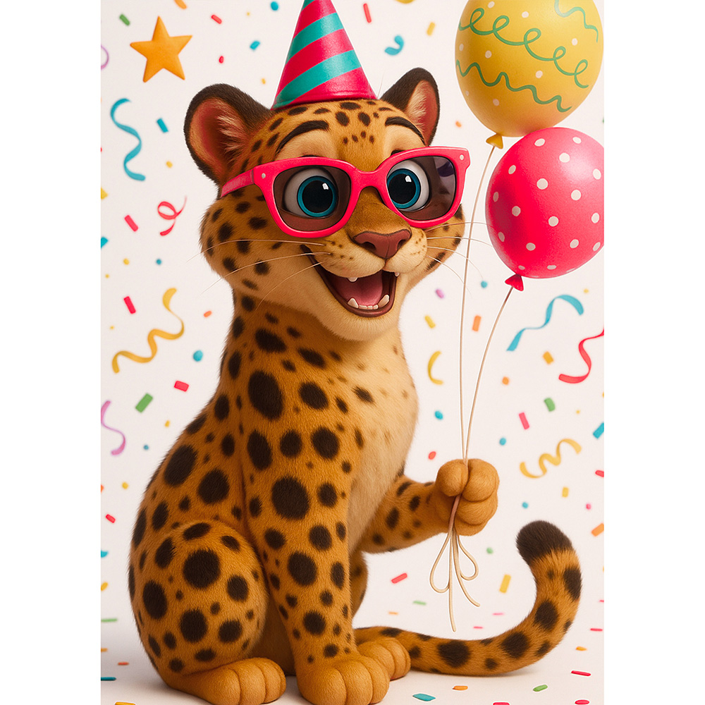 Image Carte de souhaits pour enfants - Léopard