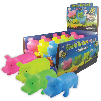 Image Animolds Squeeze me Glow in the Dark Piggy, assorted colors