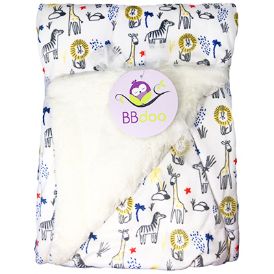 Image Baby boy blanket, zoo design
