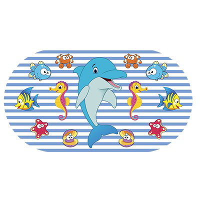 Image Bath Mat for Baby, in PVC, Dolphin Design