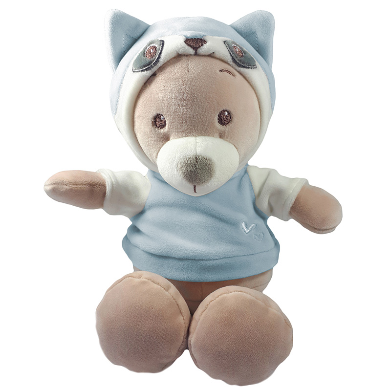 Image Ourson en peluche Softy - raton laveur avec chandail bleu